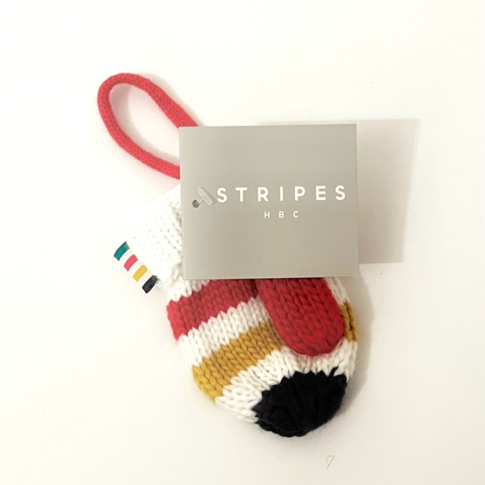 HBC Stripes Knit Mitten Ornament | Hudson’s Bay Iconic Collection NWT